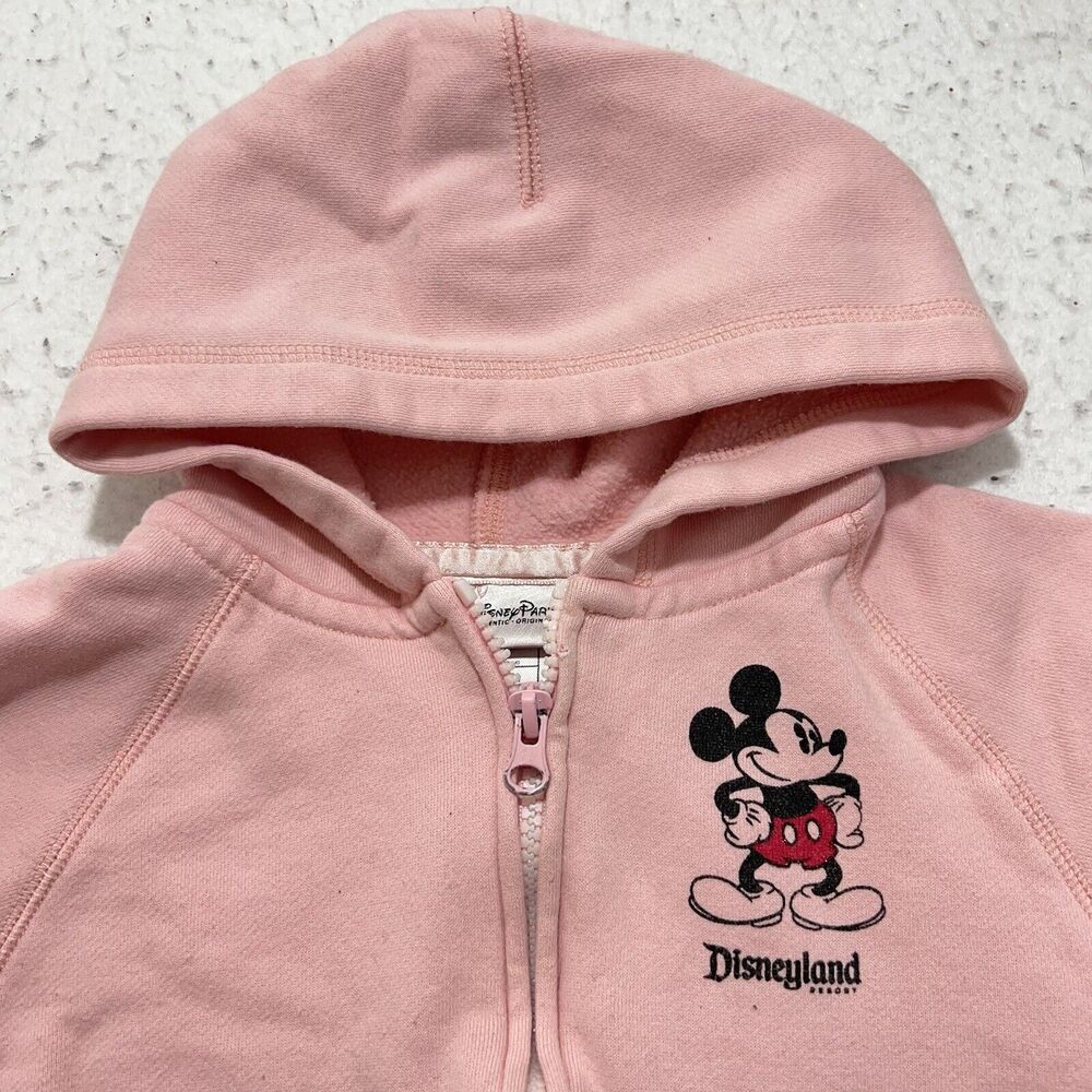 Disney Parks Girl's Small Full Zip Pink Mickey Mouse Sequin Fleece Hoodie - Picture 2 of 11